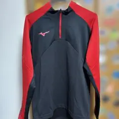 Mizuno 赤黒 ジッパー付きハーフネックジャージ