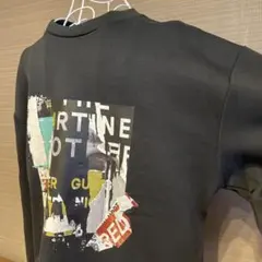 ダークグレー グラフィックプリント トレーナー