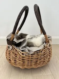 ファー かごバッグ