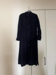 ネイビー 長袖 シャツワンピース　マタニティ