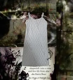 フェアリーコア 総レースキャミワンピース アイボリー バレエコア