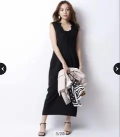 新品未使用タグ付】JUSGLITTY レースヘムニットワンピース - メルカリ