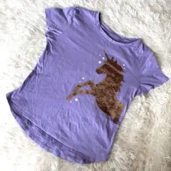 【GAP KIDS】（XL）キッズ ユニコーン スパンコール Tシャツ パープルのサムネイル