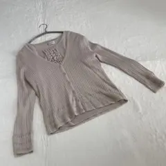 Aylesbury 薄いピンク　Vネックカーディガン　半袖　2点セット　Lサイズ