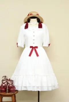 Angelic Pretty 半袖ブラウス ホワイト レッド リボン 白 赤 - メルカリ