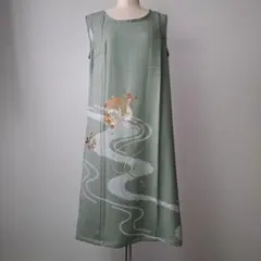 ふりふ ワンピース レトロ 刺繍 着物衿 - メルカリ