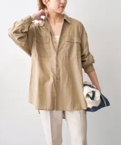 【Spick & Span】コットンリネンユーティリティーシャツのサムネイル