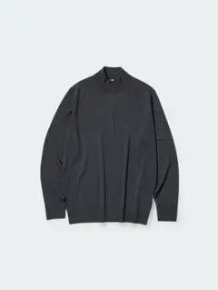 エクストラファインメリノモックネックセーター（長袖）M グレー