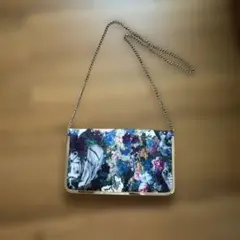 花とゼブラプリント ショルダーバッグ