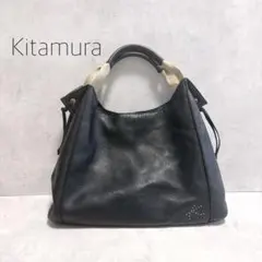 【美品】KITAMURA キタムラ トートバッグ 肩掛け ブラック レザーA4のサムネイル