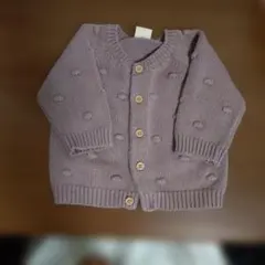 petit main 薄紫 ポンポンカーディガン