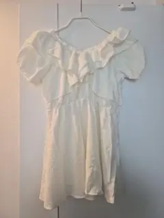 オフショル2wayフリルペプラムブラウス
