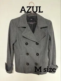 AZUL グレー ダブルブレスト チェスターコート Mサイズ