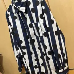 ストライプドット柄長袖シャツ