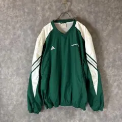 タ*ヤ様 adidas アディダス Vネック ナイロン プルオーバー XL グリ