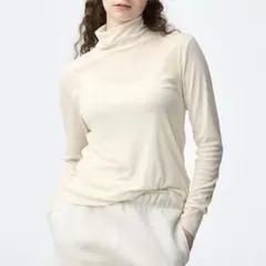 GU ソフトシアーハイネックT［長袖］+E