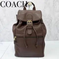 美品 COACH オールレザー リュック ブラウン