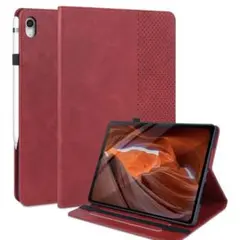 iPad ケース 10.2インチ　カード収納　オートスリーブ　レッド　赤