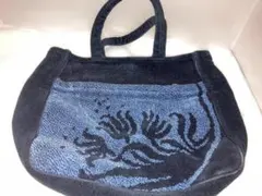 FEILER ダークブルー コーデュロイ トートバッグ