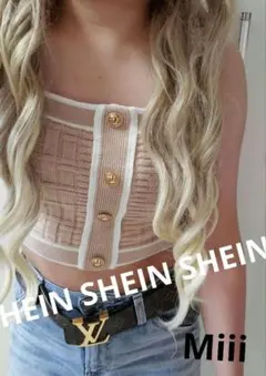 A11176 SHEIN♡♡完売品 大人気商品 ニットタンク♡♡めちゃ可愛い♡♡