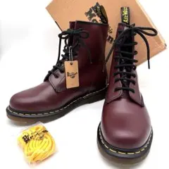 未使用級　ドクターマーチン　1460　8ホール　チェリーレッド　UK9　替え紐付