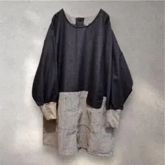 ❤︎おしゃれ作業着❤︎ FARM WAGON デニム　スモック　袖口リブ