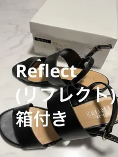 Reflectリフレクト無地ストラップサンダル黒23.5上品5cmヒール箱付きのサムネイル
