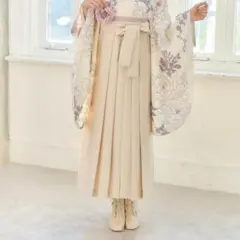 袴＋帯】新品 袴単品 白 刺繍入り 卒業式用 はかま 袴のみ はかまのみ 