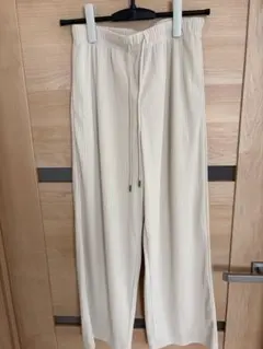 GU リブプルオンパンツ　S アイボリー