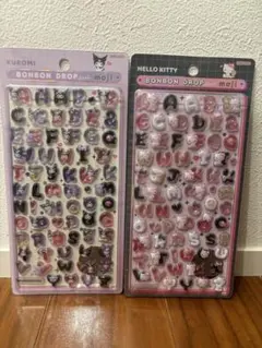ボンボンドロップシール　サンリオ文字　キティ クロミ　アルファベット　2枚セット