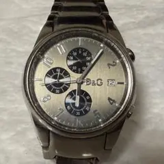 ♥️ 動作品 D&G アナログ腕時計 クロノグラフ シルバー　メンズ　レディース Yahoo!オークション -「クロノグラフ」(ドルチェ＆ガッバーナ