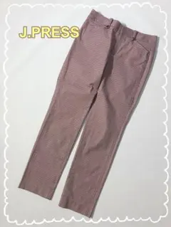 レディース　パンツ　スラックス　J.PRESS　茶色　千鳥格子柄　秋冬　匿名発送のサムネイル