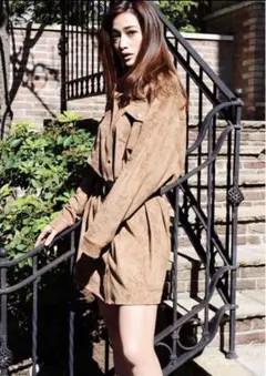 【極美品】エゴイスト◇スエード調◇オーバーサイズ◇シャツ◇キャメル◇F