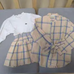 branshes チェックシャツ、ワンピースセット