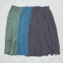 ロングスカート3点セット　Sサイズ　UNIQLO Honeys 緑青グレー