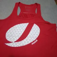 Jazzercise ハート柄タンクトップ レッドS