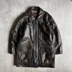 EMPORIO ARMANI 93AW カーフナッパレザー カーコート 50 黒 - メルカリ