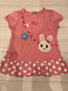 ミキハウス 半袖Tシャツ 100cm ピンク うさぎ