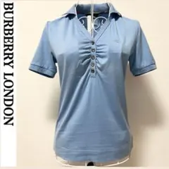 バーバリーロンドン 半袖 ポロシャツ レディース ブルー 半袖トップス Tシャツ