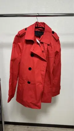 未使用タグ付きCOACH ショートトレンチコート レッドのサムネイル