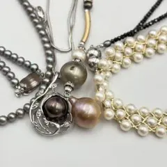 パール 真珠 ネックレス シルバー 925 まとめ売り 0906-S6819t