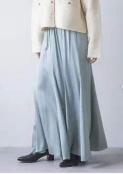 NOBLE ／ 割線シフォンギャザースカート サックスブルー 新品タグ付き