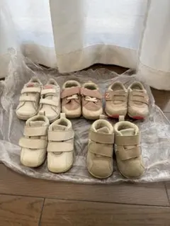 ベビーシューズ 5足セット ベージュ ホワイト ピンク