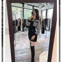 lip servicツイードアンサンブルニットワンピース ミニワンピース