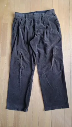 UNIQLO ユニクロ コーデュロイ ツータックパンツ W88 ダークブラウン