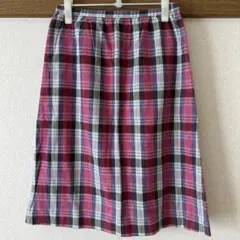 スピックアンドスパン チェック柄 ひざ丈スカート ピンク系のサムネイル