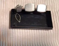 シルバー製スクエアカフリンクス