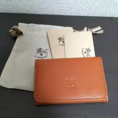 新品 イルビゾンテ 本革 レザー カードケース 名刺入れ キャラメル ブラウン