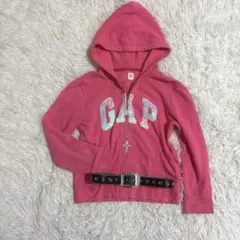 00s Y2K GAP ホログラムロゴ　ジップアップパーカー　平成ギャル　ピンク