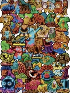 キッズ人気蛍光ネオン イタリアンブレインロット AIモンスター ステッカー52枚